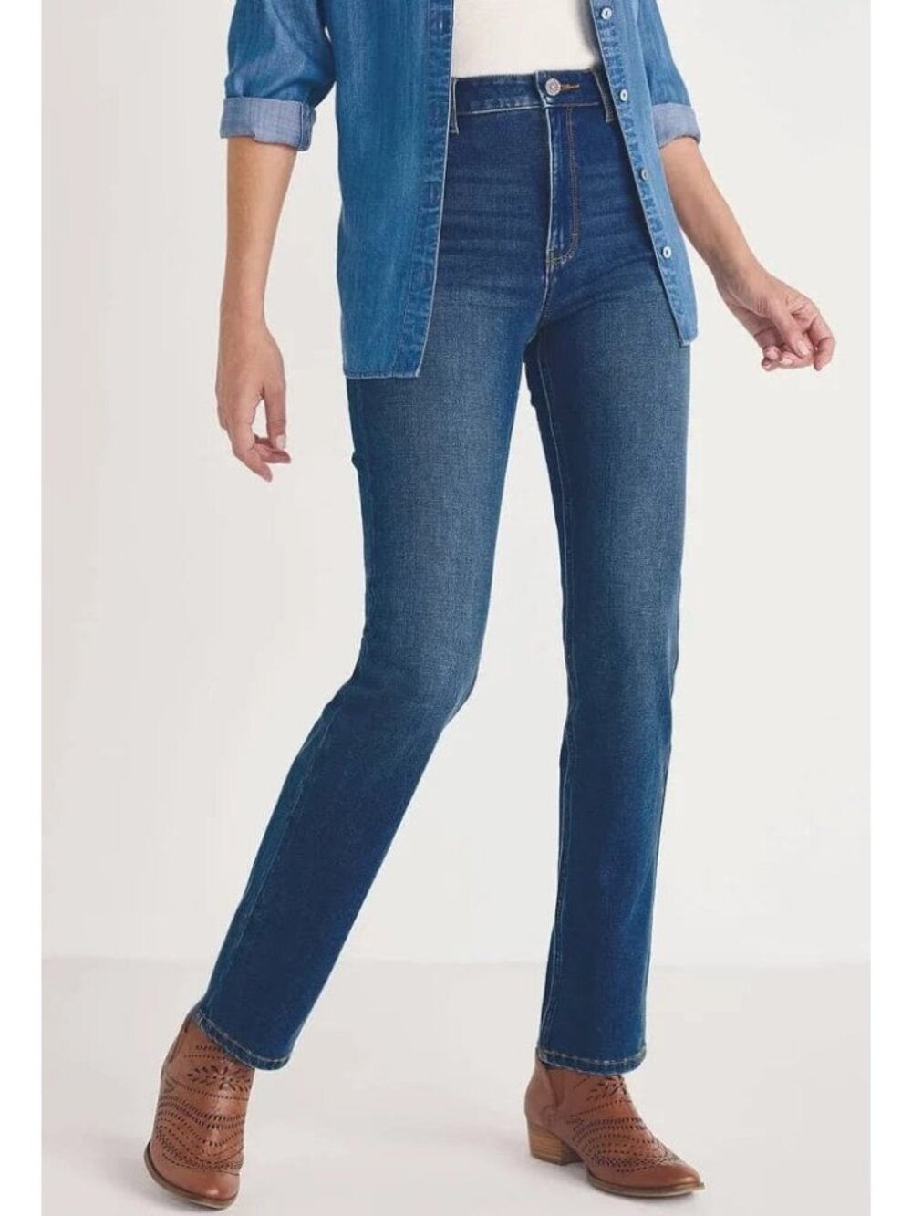 Soft Surroundings Ultimate Denim Straight Leg Jeans Women’s Size 16 2HA44